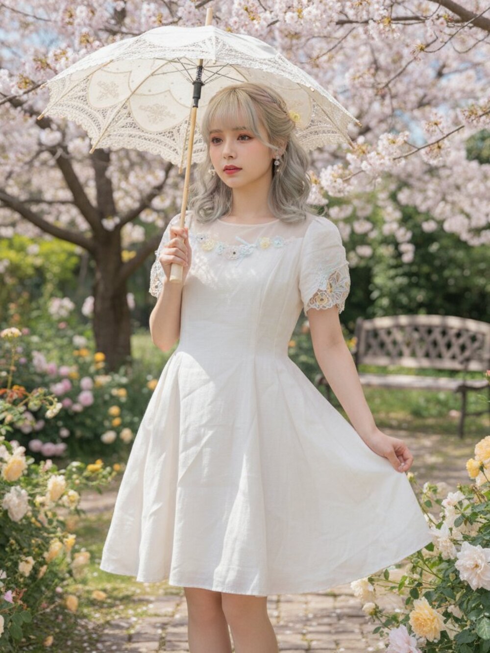 SECRET HONEY 3D Pansy coquette fairycore himekaji dress